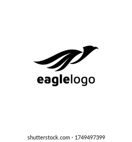 Eagle Logo design vector template negative space. Creative Wild Bird Falcon Hawk Logotype concept icon.