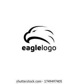 Eagle Logo design vector template negative space. Creative Wild Bird Falcon Hawk Logotype concept icon.