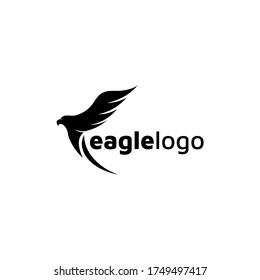 Eagle Logo design vector template negative space. Creative Wild Bird Falcon Hawk Logotype concept icon.