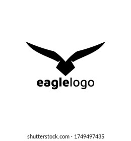 Eagle Logo design vector template negative space. Creative Wild Bird Falcon Hawk Logotype concept icon.