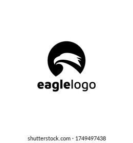 Eagle Logo design vector template negative space. Creative Wild Bird Falcon Hawk Logotype concept icon.