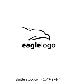 Eagle Logo design vector template negative space. Creative Wild Bird Falcon Hawk Logotype concept icon.