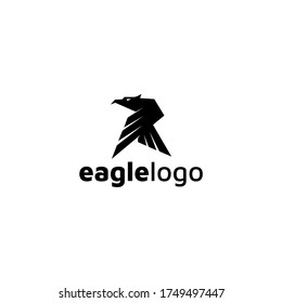 Eagle Logo design vector template negative space. Creative Wild Bird Falcon Hawk Logotype concept icon.