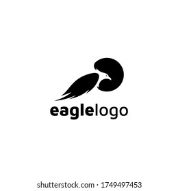 Eagle Logo design vector template negative space. Creative Wild Bird Falcon Hawk Logotype concept icon.