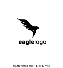 Eagle Logo design vector template negative space. Creative Wild Bird Falcon Hawk Logotype concept icon.