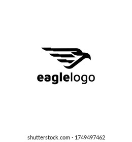 Eagle Logo design vector template negative space. Creative Wild Bird Falcon Hawk Logotype concept icon.