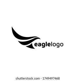 Eagle Logo design vector template negative space. Creative Wild Bird Falcon Hawk Logotype concept icon.