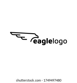Eagle Logo design vector template negative space. Creative Wild Bird Falcon Hawk Logotype concept icon.