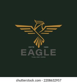 Eagle logo design with vintage army style illustration