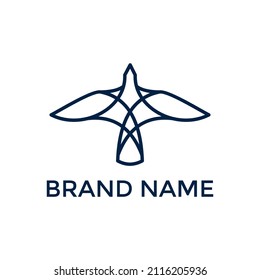 Diseño con logotipo de águila. Icono de logotipo del Halcón de aves silvestres
