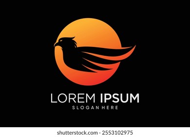 Ilustración vectorial de alas de águila de diseño de logotipo de águila con concepto de círculo e idea creativa