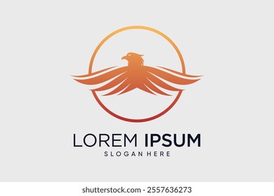 Eagle logo design eagle wings vector illustration with creative idea