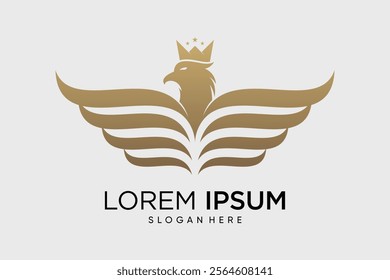 Eagle logo design eagle wings vector illustration with creative idea