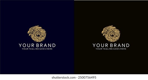 An eagle logo with dynamic ornaments that give an elegant, firm and strong impression