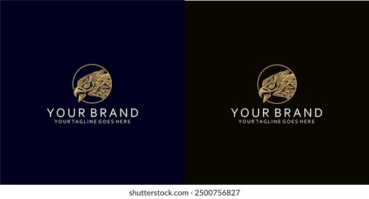 An eagle logo with dynamic ornaments that give an elegant, firm and strong impression