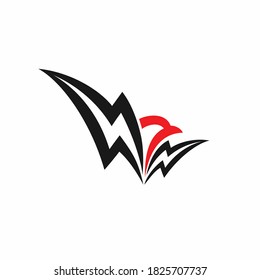 eagle logo with electric concept