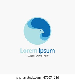 Eagle Logo, Eagle emblem for corporate identity or community. Vector logo template, Flat design illustration