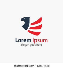 Eagle Logo, Eagle emblem for corporate identity or community. Vector logo template, Flat design illustration
