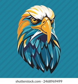 eagle logo emblem icon over a blue background . 14995888