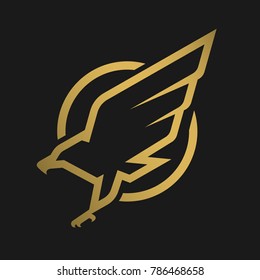 Eagle logo, emblem on a dark background.