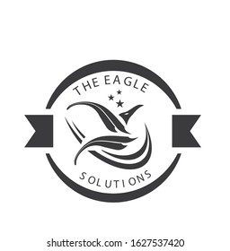 Eagle logo emblem template mascot symbol for business or shirt design. Vector Vintage Design Element.