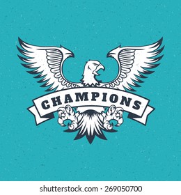 Adler Logo Emblem Vorlage Maskottensymbol für Business oder Shirt Design. Vector Vintage Design Element.