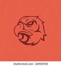Eagle logo emblem template mascot symbol for business or shirt design. Vector Vintage Design Element.