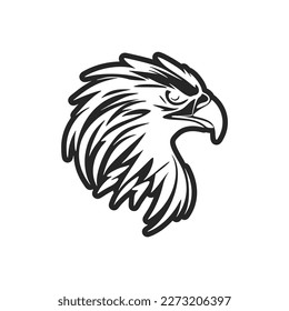 Ein Adlerlogo mit schwarz-weißer Vektorgrafik.