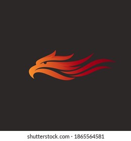 Eagle logo with fire icon, Phoenix logo template, Fire-bird, Eagle logo