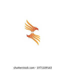 Eagle logo with fire icon  Phoenix logo template  Fire-bird  Eagle logo