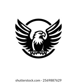 eagle logo flat vector icon illustration