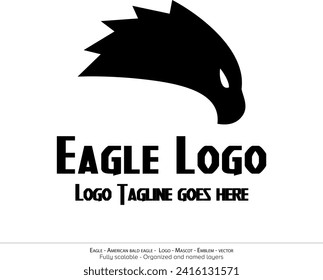 Eagle Logo, Flying Bird Emblem. dove mascot. American Bald Eagle silhouette logo. Minimal design, minimalistic logo vector