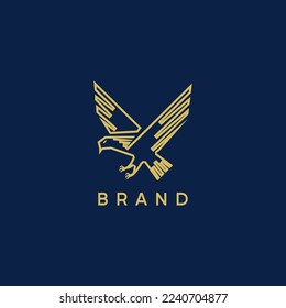 Modelo de línea de vuelo con logotipo de águila. Idóneo para todas las empresas.
