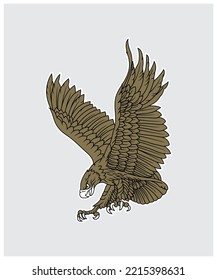 Mascota voladora con logotipo de águila llena