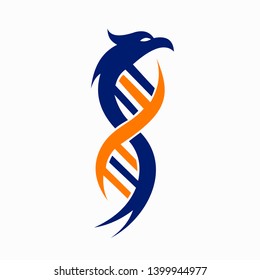 Eagle logo formed DNA symbol