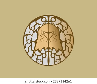 Eagle logo, geometric eagle face logo symbolizing freedom and intelligence.