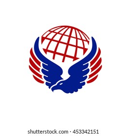 eagle logo and globe