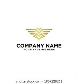 Eagle Logo Gold Vector Abstract Luxury