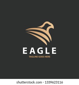 Logotipo del águila. Icono de águila dorada. Ilustración vectorial