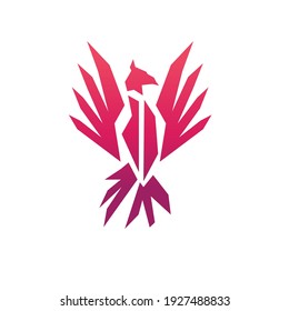 eagle logo with gradient color_ good use for tattoo and icon