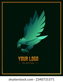 estilo de color gradiente del logotipo del águila