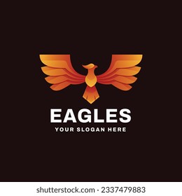 Eagle Logo Gradient Vector Icon Illustration