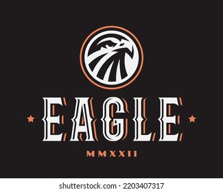Logo de Eagle. Diseño de emblema de halcón editable para su negocio. Ilustración vectorial del halcón.