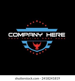 Eagle logo. Hawk emblem design editable for your business. 
