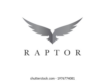 Eagle logo. Hawk icon. Abstract bird of prey symbol. Flying falcon raptor sign. Brand identity concept template vector illustration.