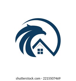 Eagle logo with home for real estate business