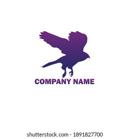 eagle logo icon with beautiful purple gradations