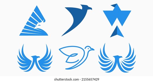 eagle logo icon set. bird vector illustration