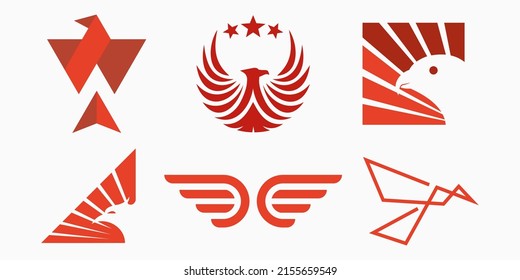 eagle logo icon set. bird vector illustration