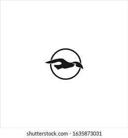 Eagle Logo Icon template design in Vector illustration. Black Logo And White Backround 